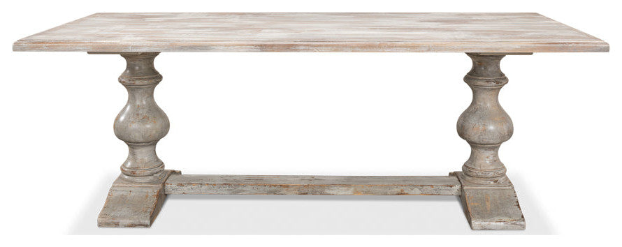 Lionisio Rectangle Trestle Dining Table Brown Traditional