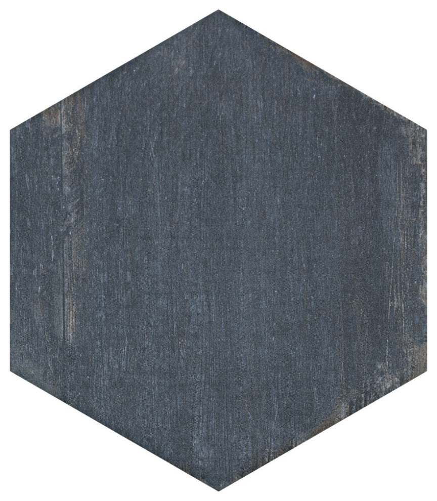 Retro Mini Hex Blue Porcelain Floor and Wall Tile