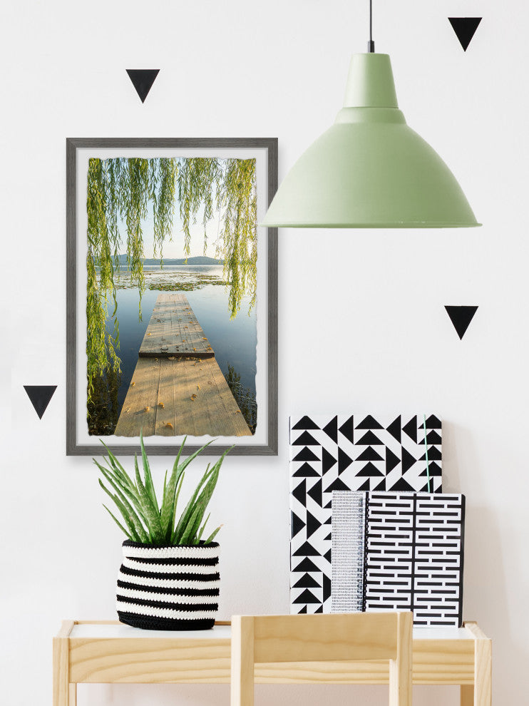 "Wooden Plank Bridge" Framed Painting Print, 8x12