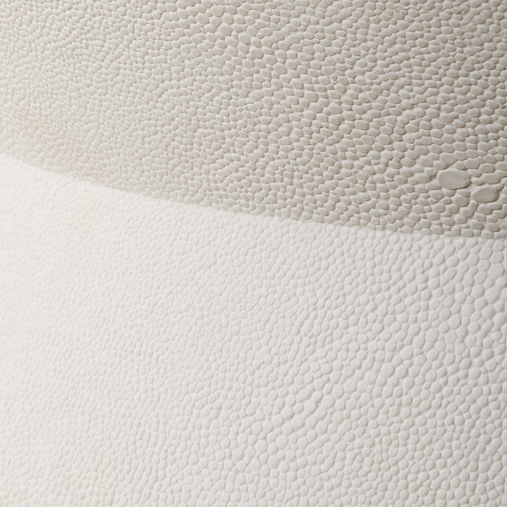 Uttermost Luxe White Shagreen Round Box