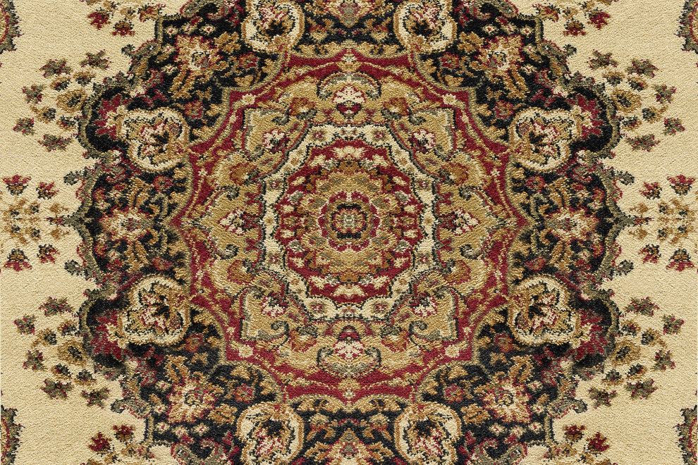 Fiona Traditional Oriental Ivory Rectangle Area Rug, 6.7' x 9.6'