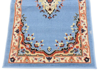 Unique Loom Light Blue Washington Reza 2' 2 x 8' 2 Runner Rug