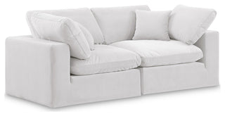 Comfy Upholstered Modular Sofa, Cream, 2-Piece: 2 Corner Chair, Velvet