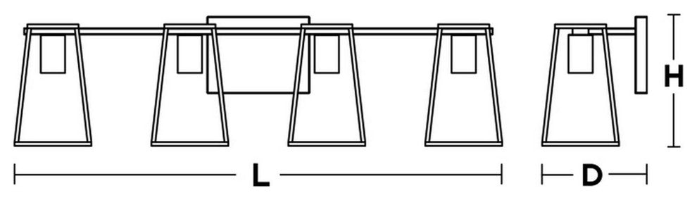 Lynn - 4-Light Vanity - Black & Chrome Finish