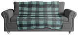 Teal Buffalo Check Plaid Fleece Blanket