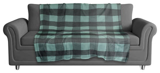 Teal Buffalo Check Plaid Fleece Blanket