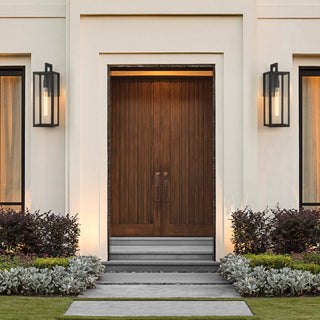 18.5"H 1-Light Black Outdoor Wall Sconce Lantern Light