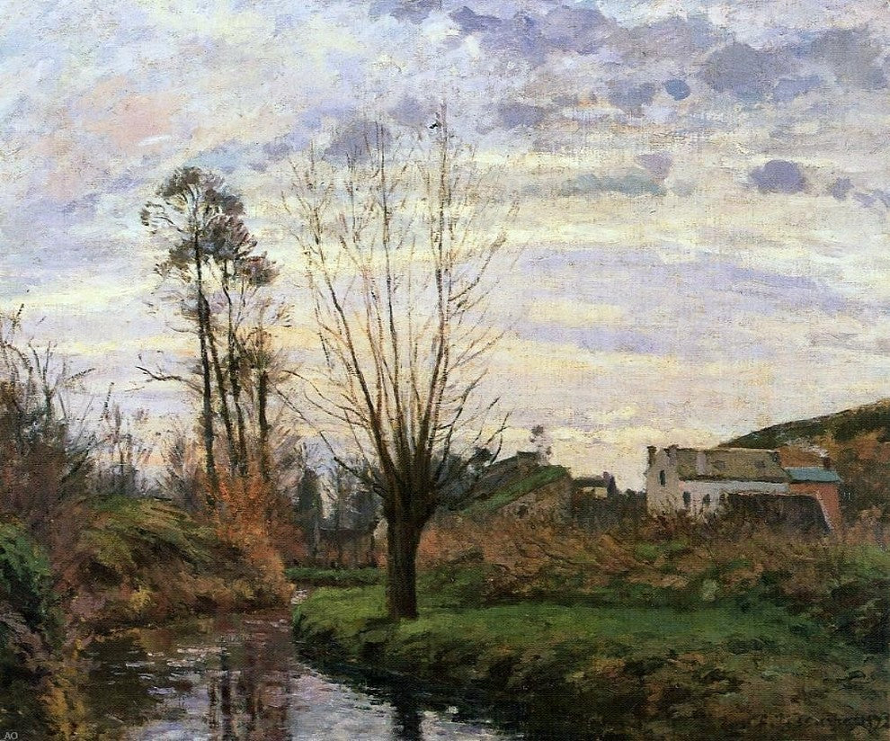 Camille Pissarro Landscape With Small Stream, 20"x25" Wall Decal