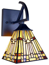Kinsey Mission Tiffany-Style 1 Light Wall Sconce 6" Wide