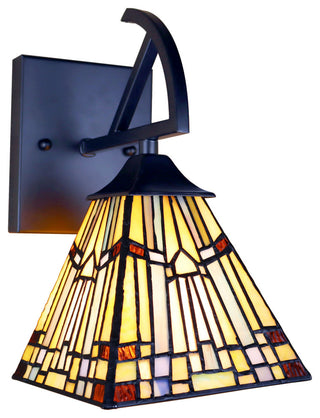 Kinsey Mission Tiffany-Style 1 Light Wall Sconce 6" Wide