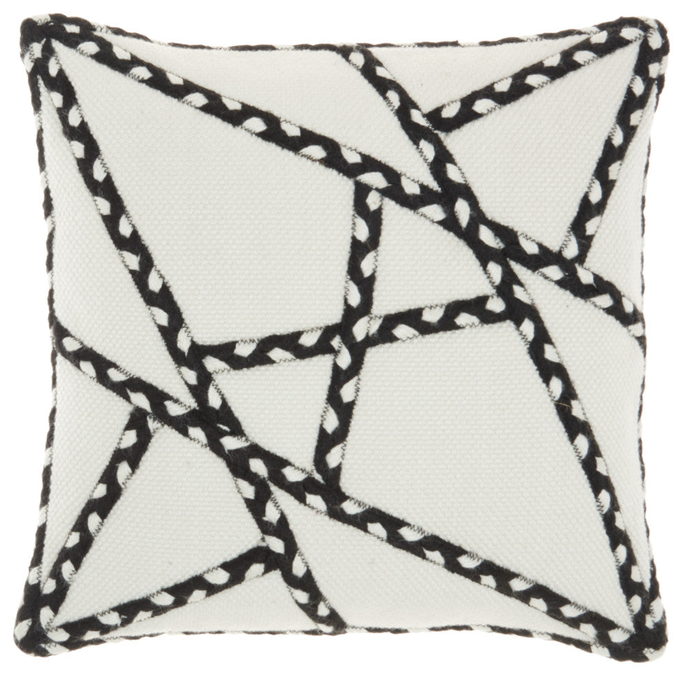 Mina Victory VJ006 Throw Pillow, Black, 18" x 18"