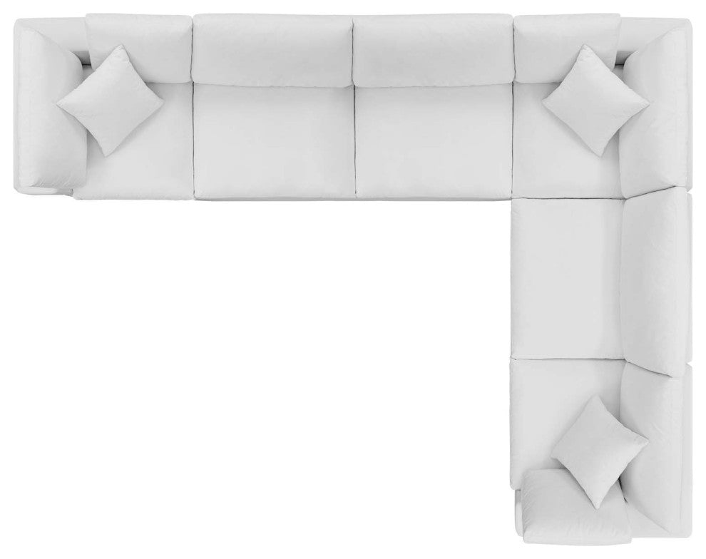 Sectional Sofa Set, Velvet, White, Modern, Living Lounge Hotel Lobby Hospitality