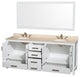 Wyndham WCS141480DWHIVUNOM70 80 Inch Dual Vanity with Oval Sinks and Mirror