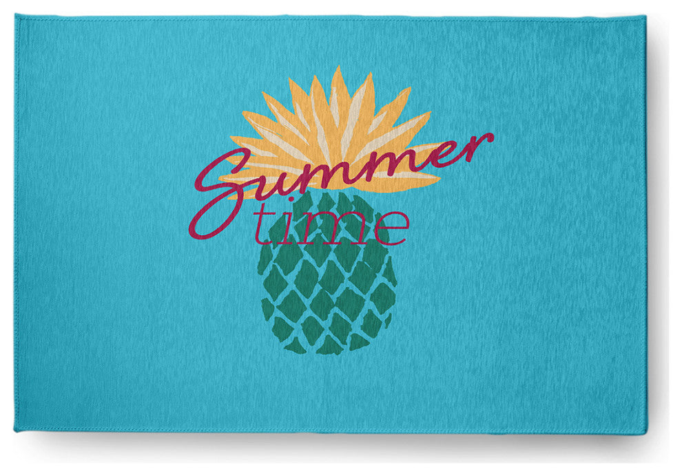 Summer Time Pineapple Tropical Chenille Area Rug
