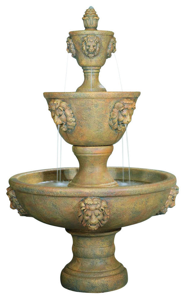 Large Three Tier Leonesco Fountain, Relic Lava