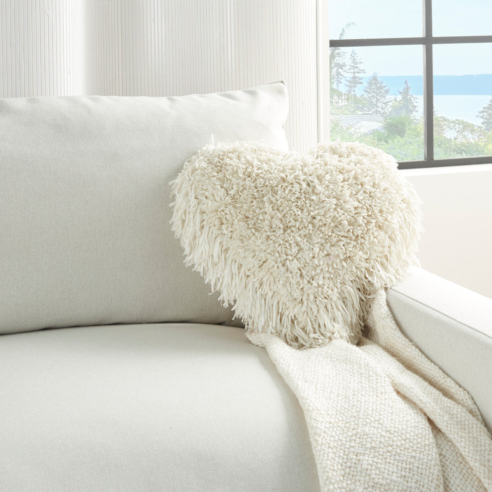 Mina Victory TL001 Throw Pillow, Cream, 18" x 18"
