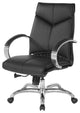 Deluxe Mid Back Black Executive Leather Office Chair