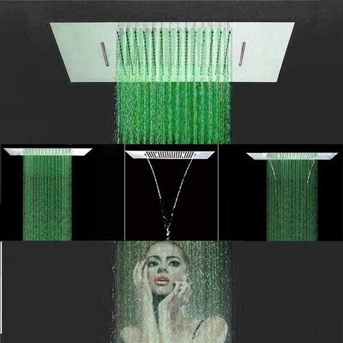 Recessed Color Changing Water Powered LED Shower Head