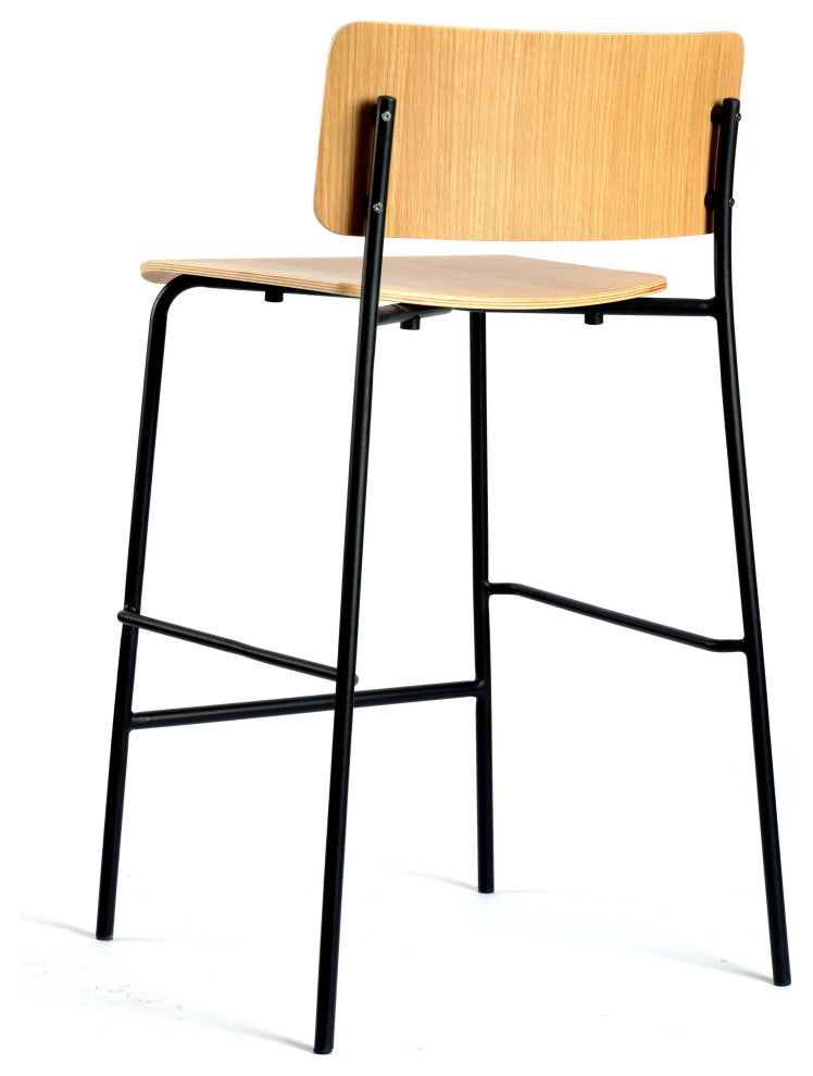 Mia Barstool, American White Oak With Metal Frame, Counter Height (Seat H: 25.5'