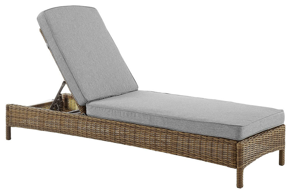 Bradenton Outdoor Wicker Chaise Lounge, Gray
