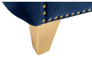 Pemberly Row Contemporary Velvet and Iron Chair in Soft Navy