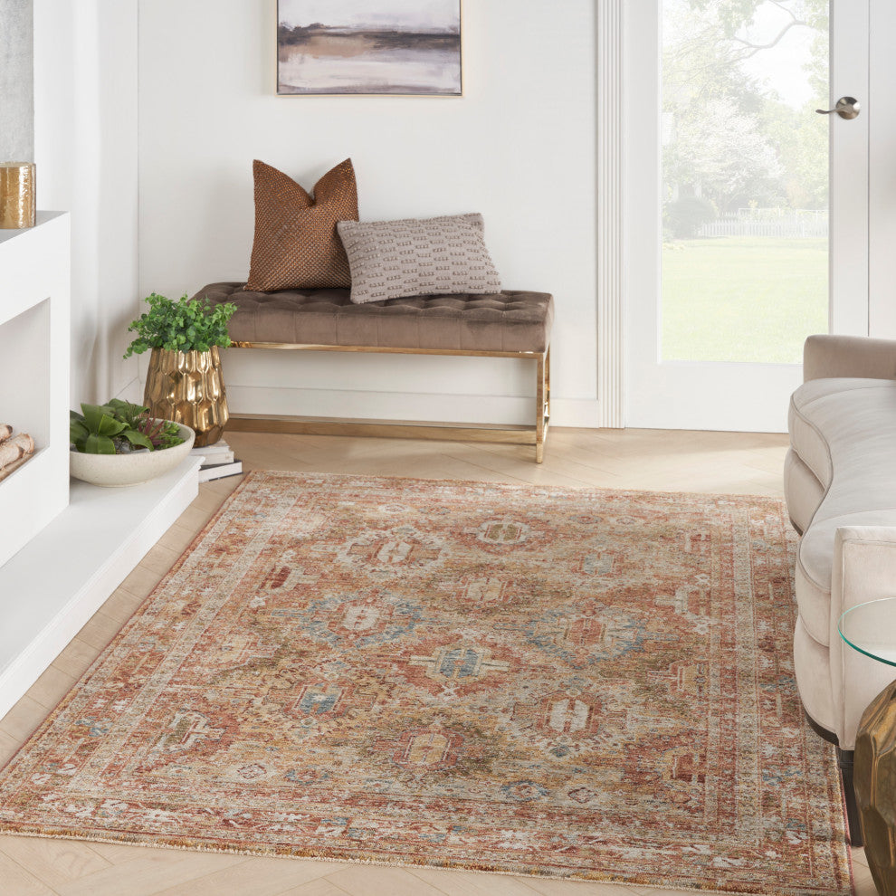 Nourison Home 5'3"x7'8" Petra Rust Area Rug