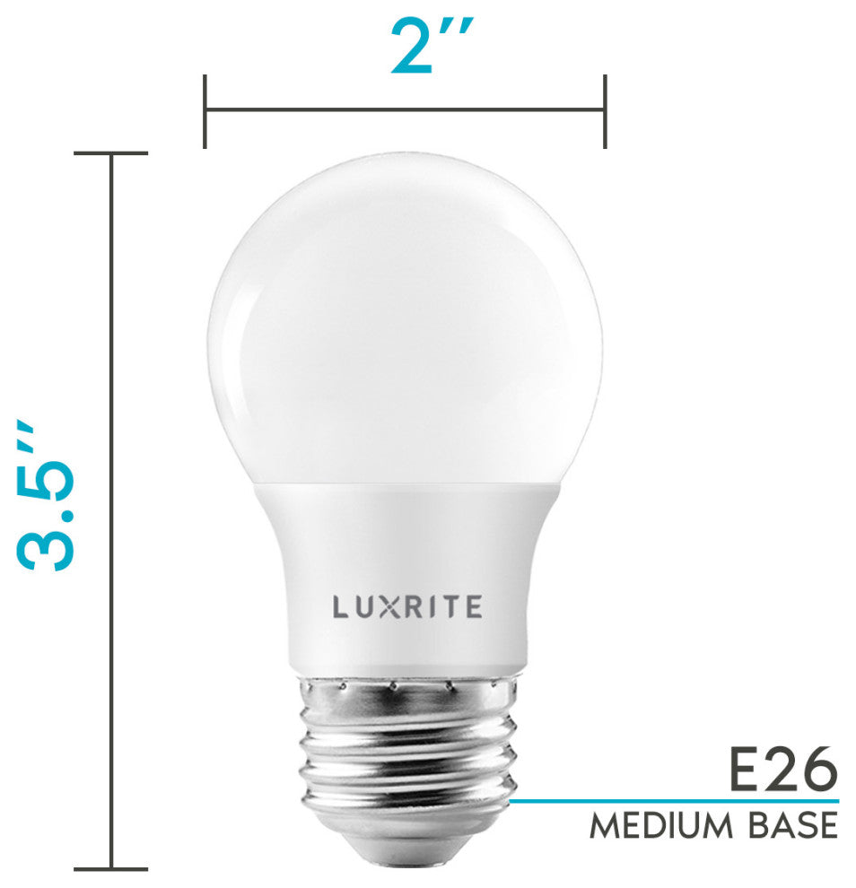 Luxrite A15 LED Bulb 7W Soft White Dimmable E26 UL Listed 6 Pack