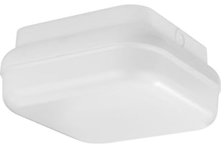 Hard-Nox Collection 1-Light White Polycarbonate Shade Outdoor Wall Ceiling
