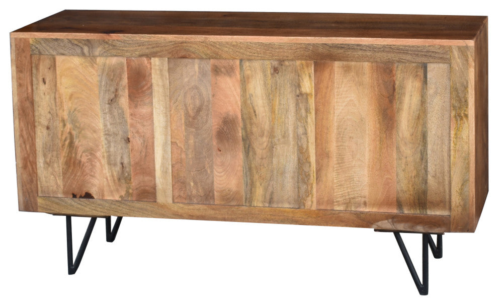 Salta Recycled Mango Wood Bathroom Linen Cabinet With 2 Doors/3 Drawers