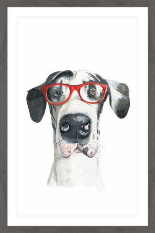 "Chiens a Lunettes" Framed Painting Print, 24"x36"