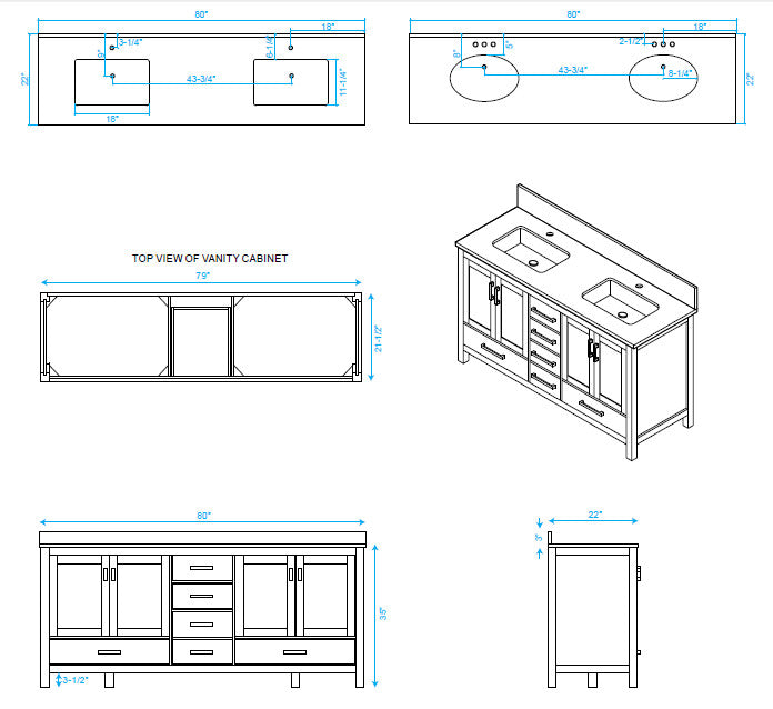 Wyndham WCS141480DESCMUNSMED Espresso 80 Inch Double Bathroom Vanity