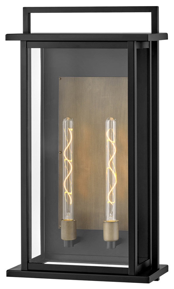 Hinkley Langston 29" Extra Large Outdoor Wall Mount, Black + Burnished Bronze
