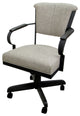 Miami Swivel Metal Caster Chair Wood Armrests - Pitt Base, Portwood Ash - Black
