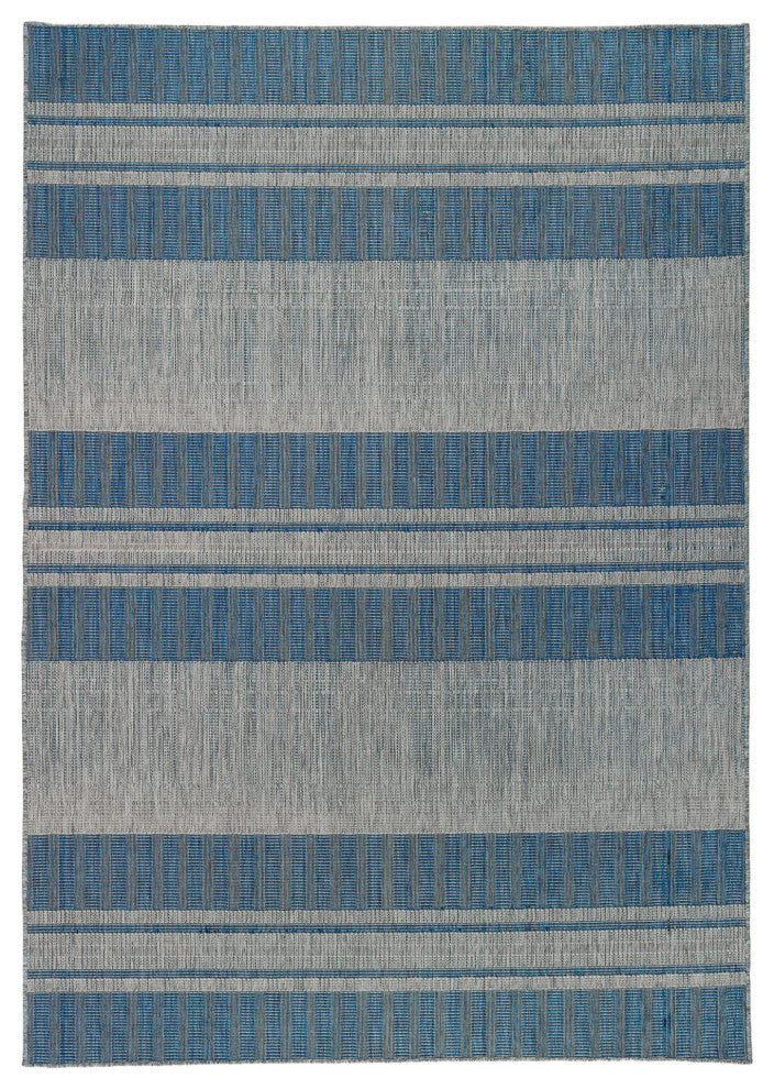 Maryland Blessy Indoor/Outdoor Area Rug, Blue, 4' x 6', Striped