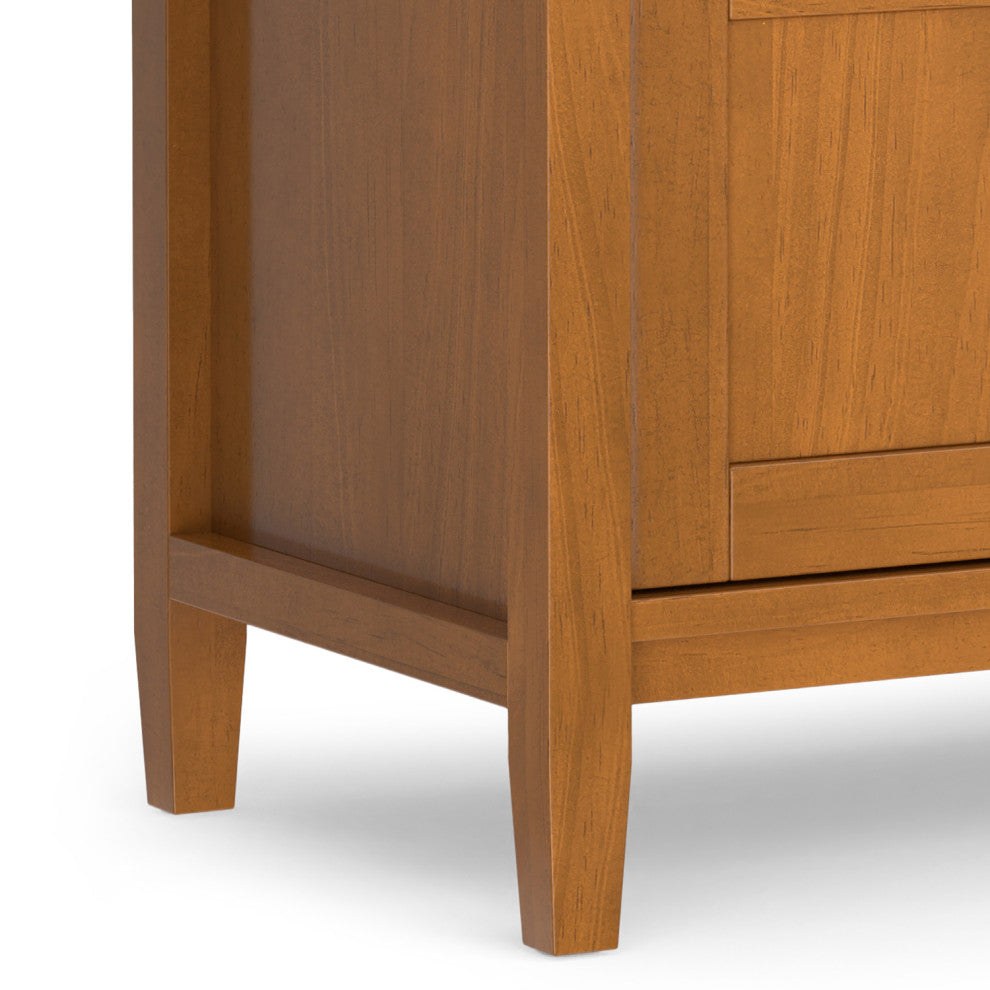 Warm Shaker Solid Wood 42" TV Media Stand, Light Golden Brown For TVs up to 43"