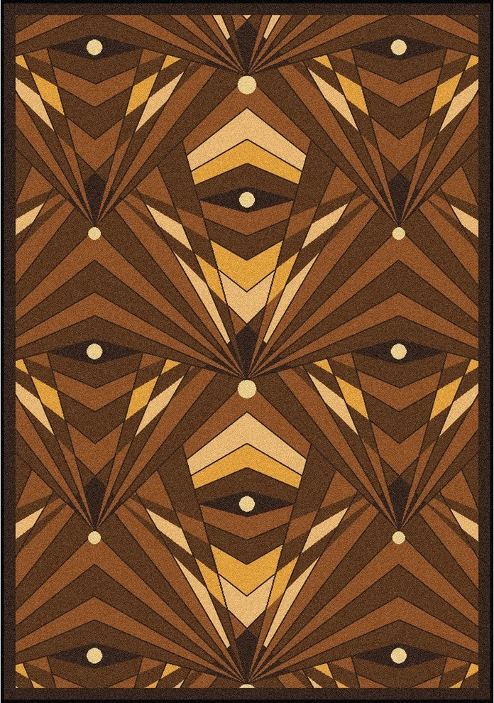 Any Day Matinee Rug, Deco Strobe, Brown, 3'10"x5'4"