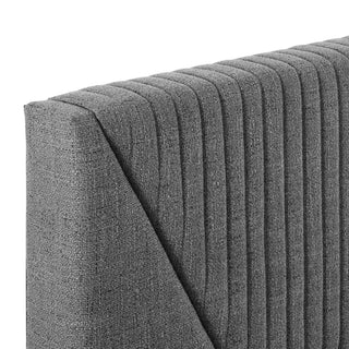 Dakota Upholstered Queen Platform Bed, Black Gray