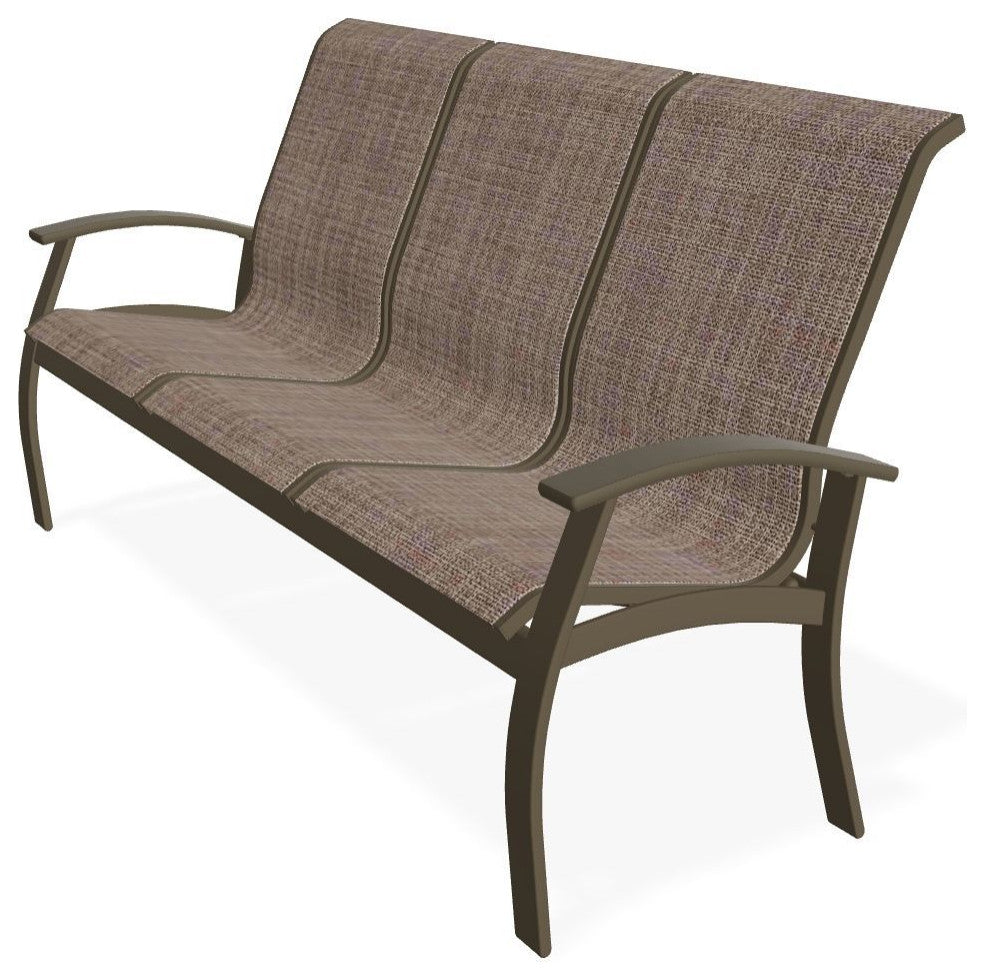 Belle Isle Sling 3-Seat Outdoor Sofa, Augustine Fennel/Beachwood