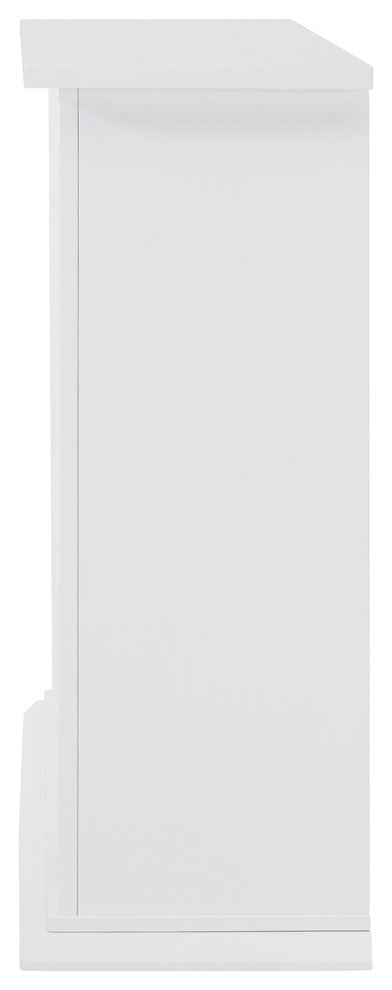 Hanston Tiled Marble Fireplace, White and Gray