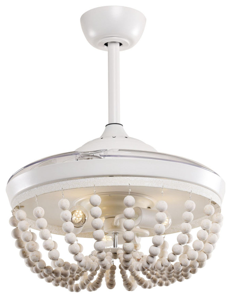 42-in Modern White Ceiling Fan with Retractable Blades