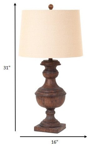 Set of 2 Brown Traditional Vase Table Lamps
