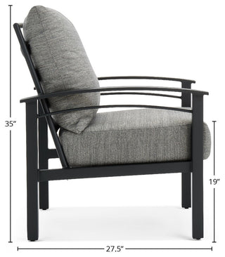 Stanford Cushion Lounge Chair, Textured Pewter