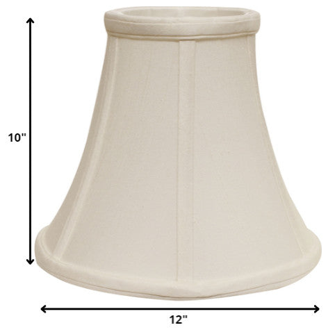 12" White Premium Bell Monay Shantung Lampshade