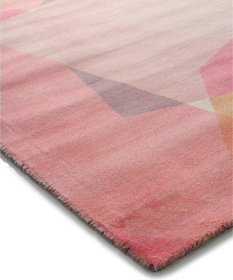 Blush Chroma Mid-Century Modern Geometric Area Rug, 7'6"x9'6"