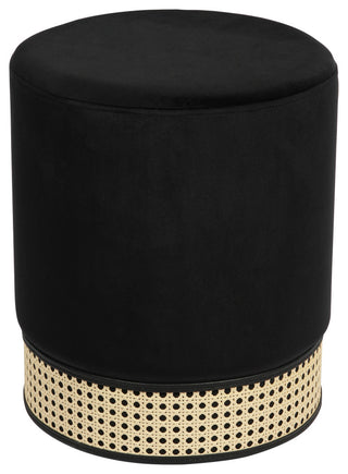 TOV Furniture Ivy Black Velvet Ottoman