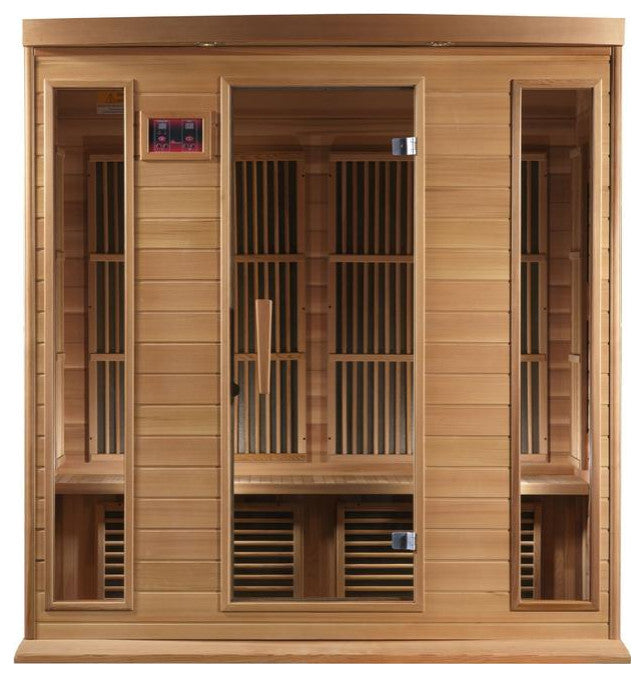 4-Person Corner Near Zero Emf(Under 2Mg) Far Infrared Sauna (Canadian Red Cedar)