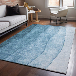 Premium Machine Washable Mayfield AMF625 Blue 3' x 5' Rug
