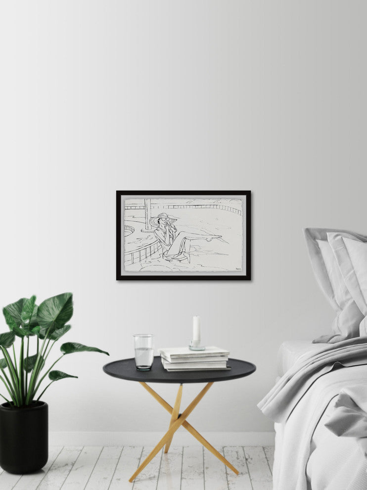 "Sippin' Fresh" Framed Painting Print, 12"x8"