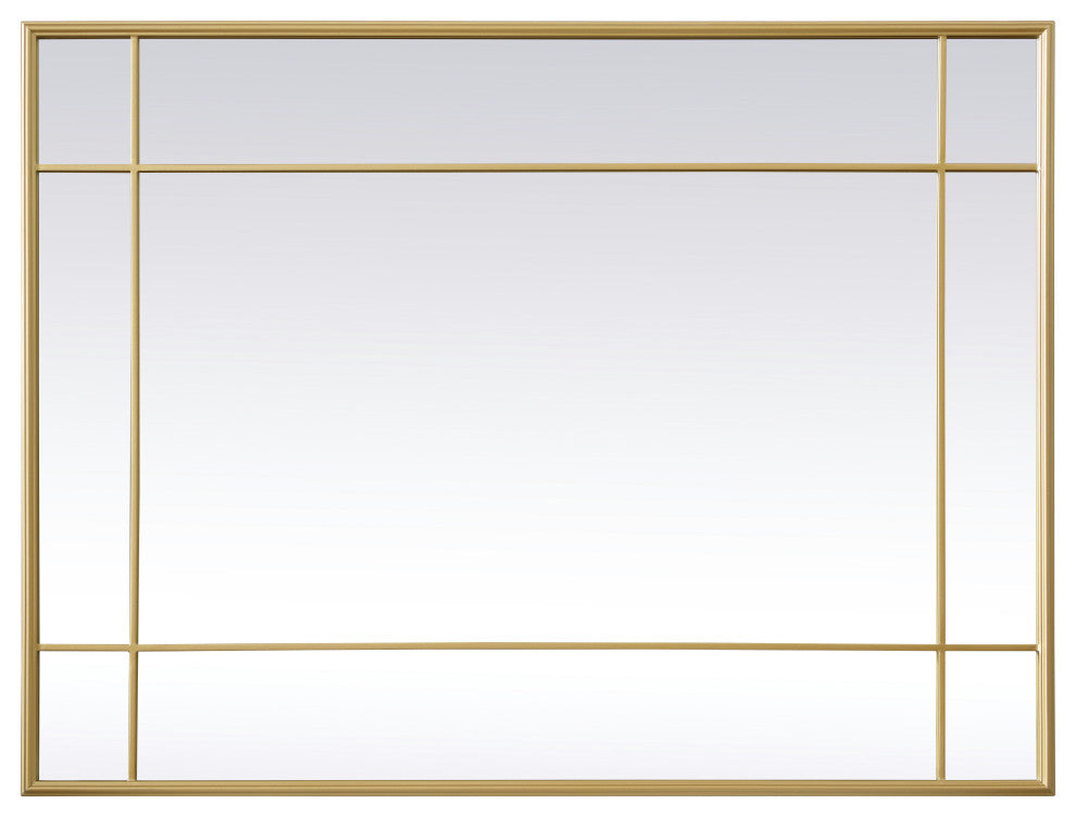 French Panel Wall Mirror 30x40", Brass