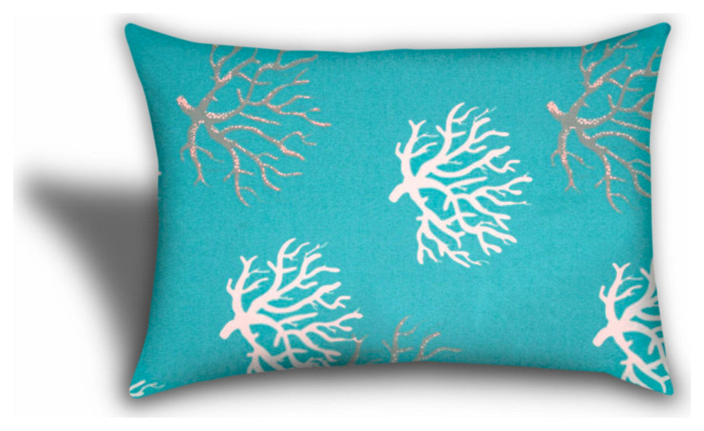3-Piece Set Aqua Reefs Indoor Outdoor Zippered Pillows